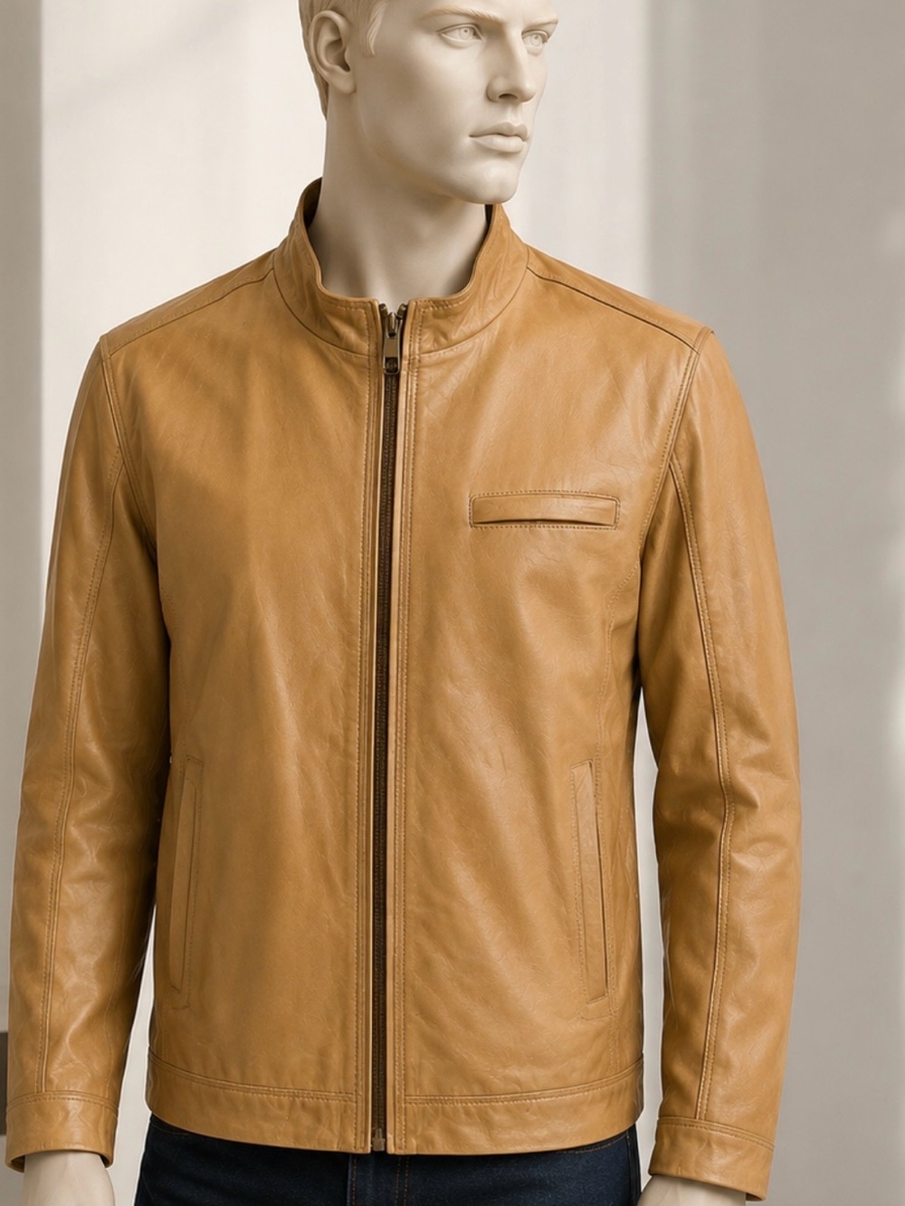 Lamarque -regency Men's Light  brown Leather Jacket